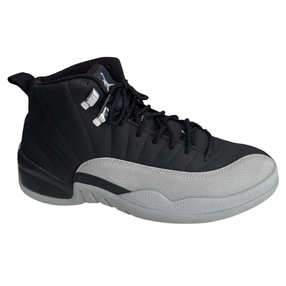 Air Jordan 12 Retro Barons Mens Size 9 Black Gray Leather Basketball CT8013-010